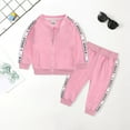 thumbnail image 2 of Futezty Toddler Boys Girls Clothes Fall Winter Outfit Sets, Baby Outfits Long Sleeve Round Neck Stripe Elastic Waist 6M 1T 2T 3T 4T 5T 2Pcs Set Everyday Boys Long Sleeved Zipper Jacket Suit, 2 of 5