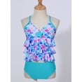 thumbnail image 7 of YONGHS Kids Girls Mermaid Swimsuit 2PCS Bikini Summer Bathing Suit Tankini Tops with Bottoms Colorful Fish Scales 8, 7 of 7