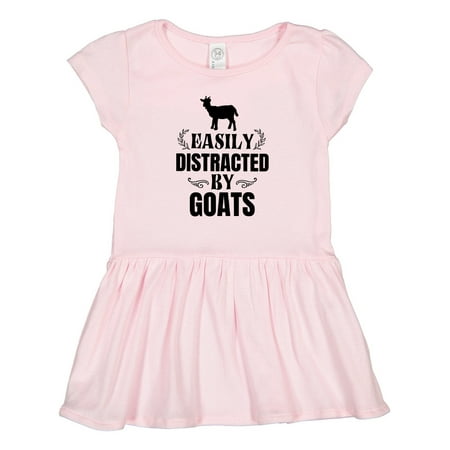 

Inktastic Easily Distracted by Goats Gift Toddler Girl Dress