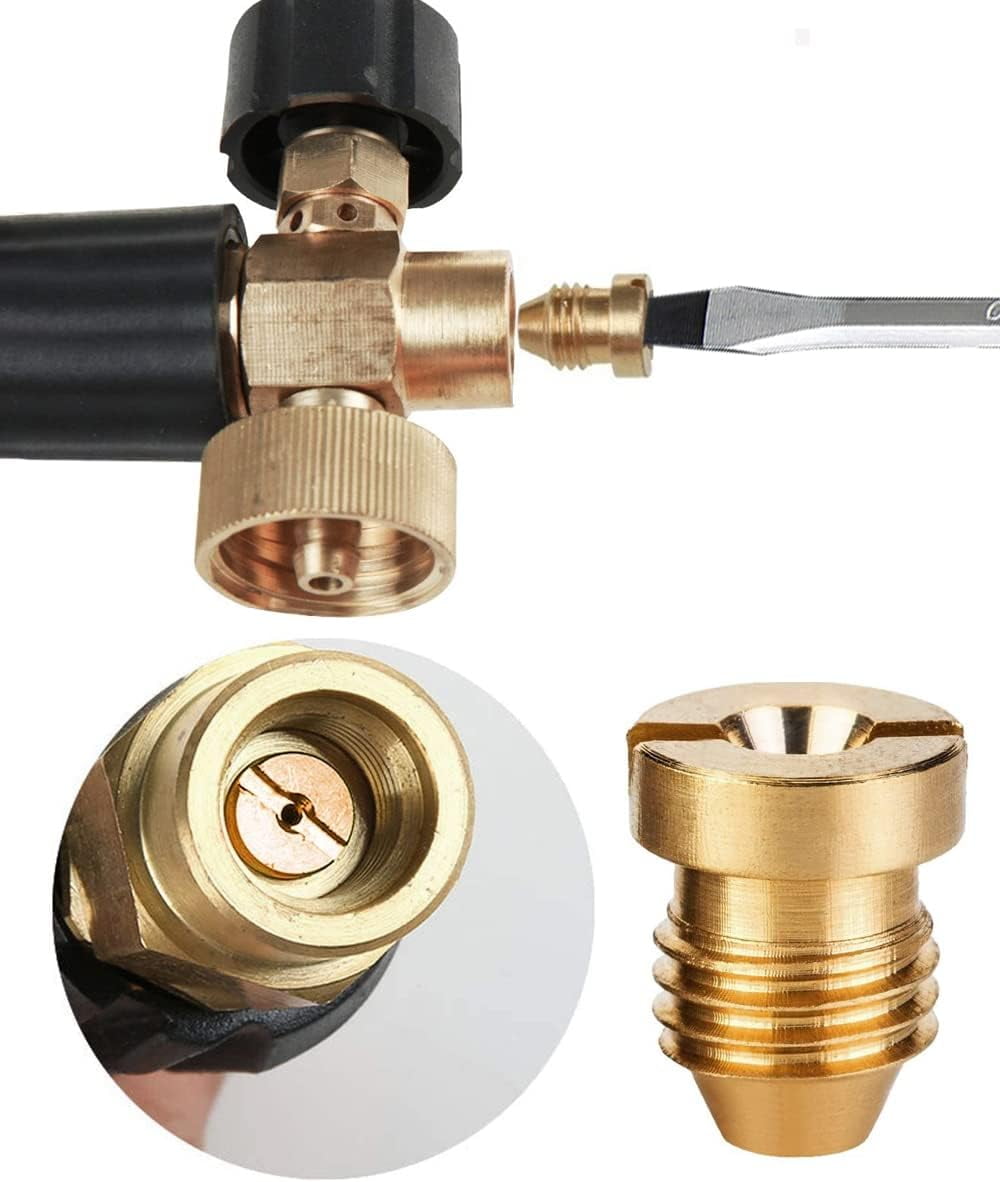 1.1 mm Orifice for Foam Cannon and Foam Maker (4 Pack), Universal Foam Cannon Orifice 1.1mm for Snow Foam Lance Blaster, Brass Foam Cannon Tip for Pressure Washer Foam Cannon Parts, 3000 PSI