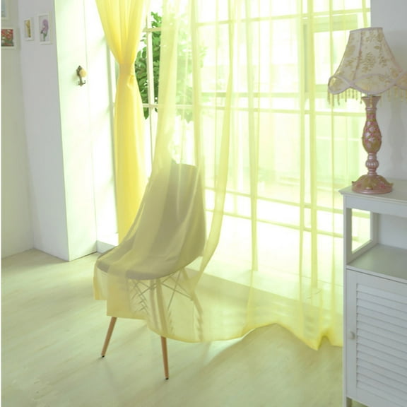 Vikakiooze Home Decor 1 PCS Pure Color Tulle Door Window Curtain Drape Panel Sheer Scarf Valances