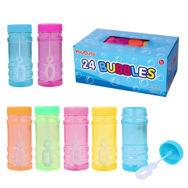 Bubble Solution YouCute Bubbles, paquete de 24 unidades, regalo de fiesta para niños