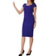 thumbnail image 4 of VESTIDO DE OFICINA TIPO FUNDA CUELLO CUADRADO MANGA CAP CASUAL MIDI M AZUL, 4 of 6