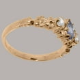 thumbnail image 4 of LBG British Made Spectacular 14k Rose Gold Natural Tanzanite & Diamond Womens Statement Ring - 33 size options - Size 10.5, 4 of 9