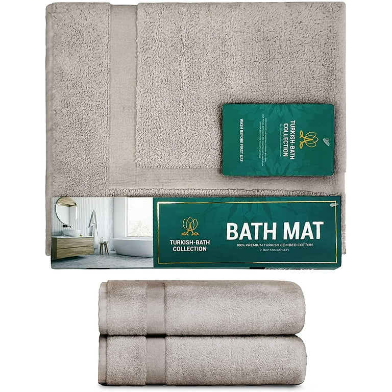 Feather & Stitch 100% Cotton Washable Bath Mats - Soft Absorbent Bathroom  Mat Premium Cotton Bath Mats Machine Washable, 21x34 Inches - Burgundy