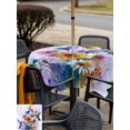 thumbnail image 5 of Outdoor Tablecloths with Umbrella Hole & Zipper, Pink Purple Hummingbird 54x54 Inch Square Tablecloths, Spring Oil Painting Sunflowers Waterproof Table Cloth, Patio/Pool/Picnic Table Covers, 5 of 8