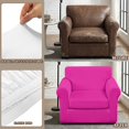 thumbnail image 6 of FUIALDOLG 2 Piece Armchair Couch Covers, Solid Fuchsia Pink Stretch Brushed Fabric Chair Covers, Dustproof Slipcover for Living Room and Pet Friendly Home Decor, 6 of 8