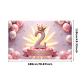 thumbnail image 3 of Colorful Balloons Birthday Banner Crown Design Party Backdrop for Kids Celebration Indoor Decoration, 3 of 7