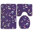 thumbnail image 1 of ABPHQTO Sonrisa Ojos Morados Juego de alfombras de baño de 3 piezas Alfombra de baño Alfombra de contorno y tapa de inodoro, 1 of 2
