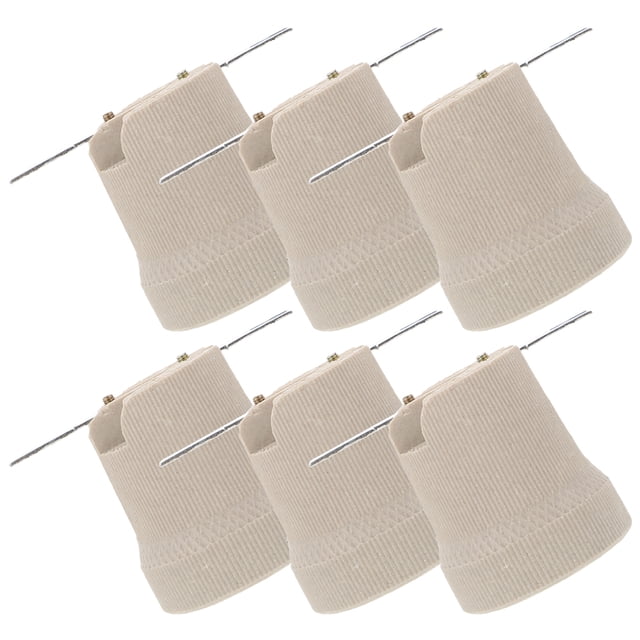 unbranded 6Ud Portalámparas Cerámico Beige E27 Con Industrial Para Uso En Lámparas Y