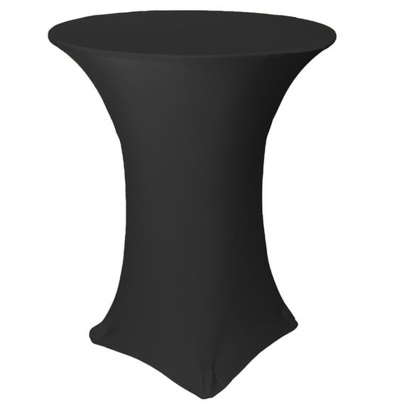 Your Chair Covers - 36 Inch Highboy Cocktail Round Stretch Spandex Table Cover Black