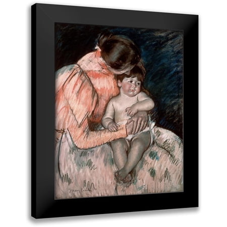 Cassatt, Mary 12x14 Black Modern Framed Museum Art Print Titled - Mother and Child