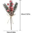 thumbnail image 2 of 10 Pcs Christmas Berries Red Stems Evergreen Pine Branches, Snow Flocked Holly Berry Pine Cone Floral Sprays Decoration,Winter Holiday Floral Picks, 2 of 8
