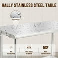 thumbnail image 5 of LIZHOUMIL NSF Stainless Steel Work Table 48"x24" w/ Adjustable Shelf & Backsplash, 5 of 7