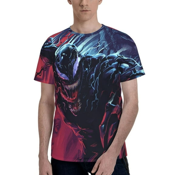 Venom Mens 3d Graphic Print Shirts Casual Short Sleeve Tee Shirts