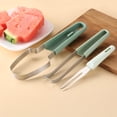 thumbnail image 4 of Sunjoy Tech 3-In-1 Watermelon Cutter Set Stainless Steel Fruit Knife Fork Melon Baller Scoop Food-Grade Corrosion-Resistant Easy to Use Kitchen Tool for Cantaloupe Kiwi Ice Cream, 4 of 8