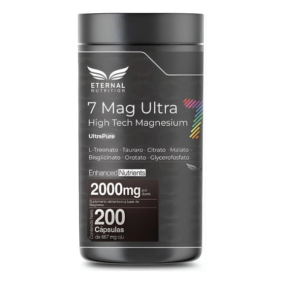 SEVEN MAG ULTRA 7 Tipos de Magnesio 200 capsulas 2000mg por porcion ETERNAL NUTRITION