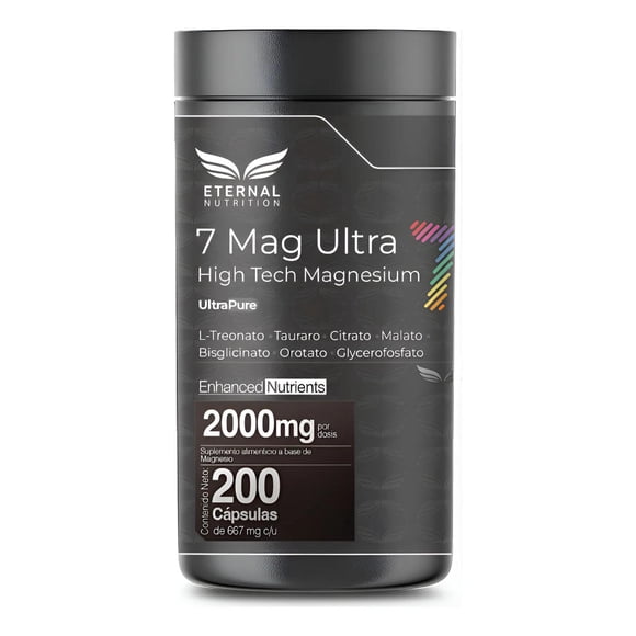 SEVEN MAG ULTRA 7 Tipos de Magnesio 200 capsulas 2000mg por porcion ETERNAL NUTRITION