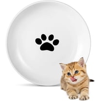 Monebena 1PCS Ceramic Cat Food Plates: Cat Wet Food Bowls/Whisker Fatigue Cat Dishes & Shallow Bowls for Kittens and Small Animals