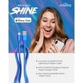 thumbnail image 6 of Liquipel Powertek iPhone Charger Cable [MFI Certified], Fast Charging 6ft Lightning to USB Cord Adapter, Compatible for iPad, Metallic Shine Electric Blue, 6 of 6