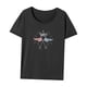 thumbnail image 3 of Camiseta para mujer de verano suave recuerdo moda cuello redondo camiseta para el trabajo camping viajes Gris, 3 of 7