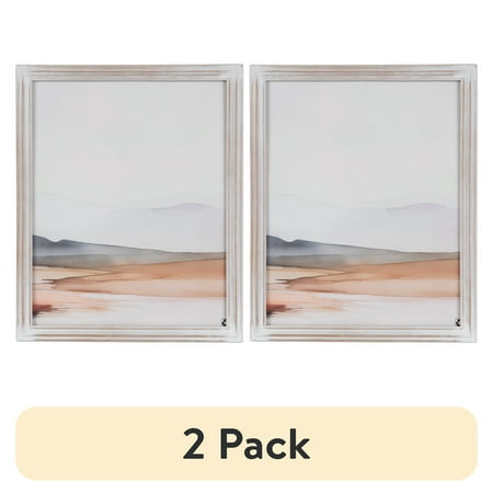 (2 pack) DesignOvation 8x10 Casual Distressed White Decorative Tabletop Picture Frame