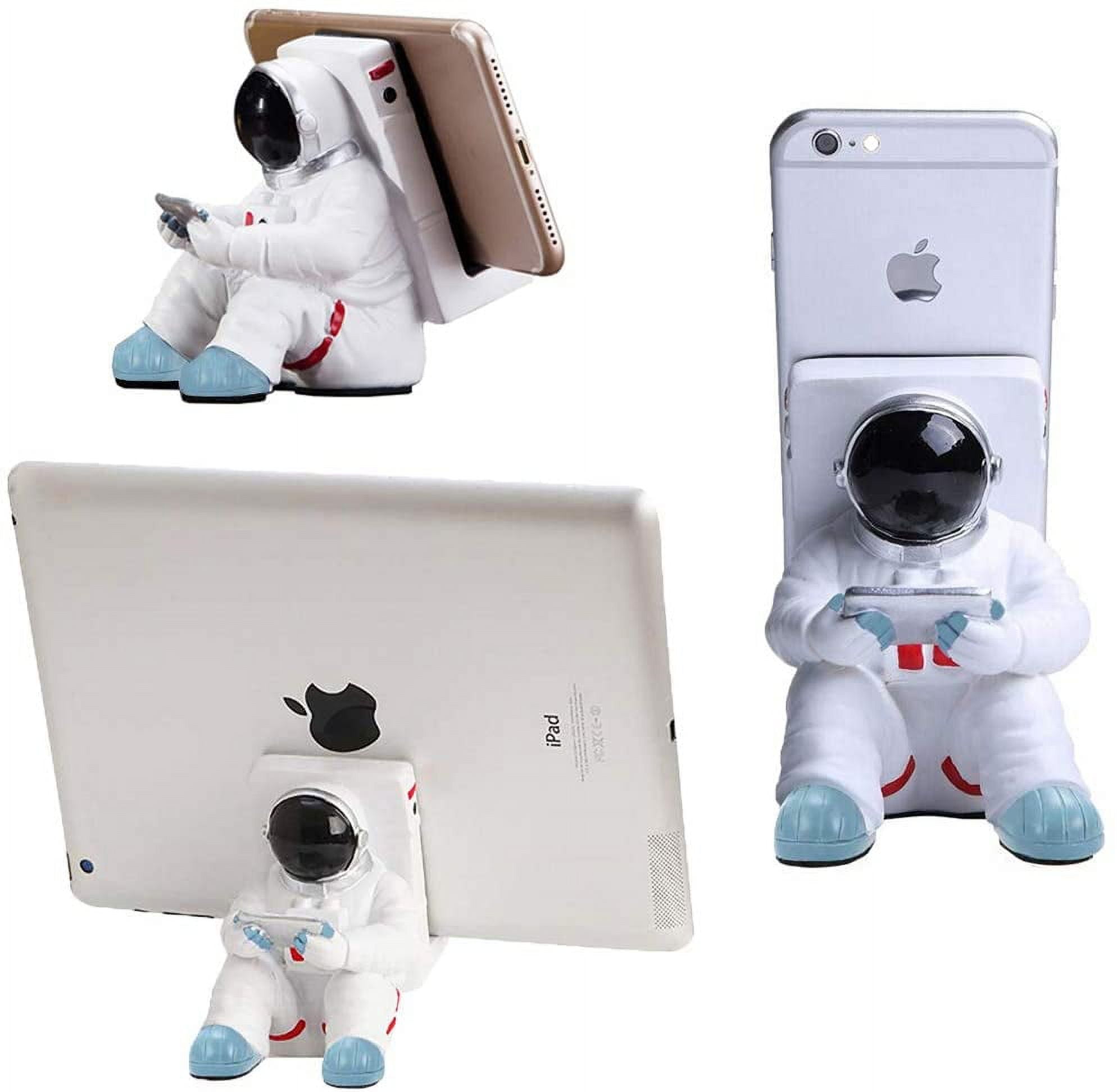 Phone Holder for Desk, Creative Astronaut Cell Phone Stand Tablets Phone Holder Phone Supporter for iPhone, Ipad, Samsung Phone (A)