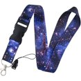thumbnail image 1 of Cordón de galaxia púrpura para llavero de identificación de trabajo de 20,3 pulgadas de largo para hombres y mujeres con hebilla negra desmontable, 1 of 5