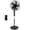 Black, variant on Gianna Quiet Pedestal Fan with Remote, Standing Floor Fan for Bedroom, Home Office - 15H Timer, 3 Speed & 3 Wind Modes, 80°Oscillating, Adjustable Height，White
