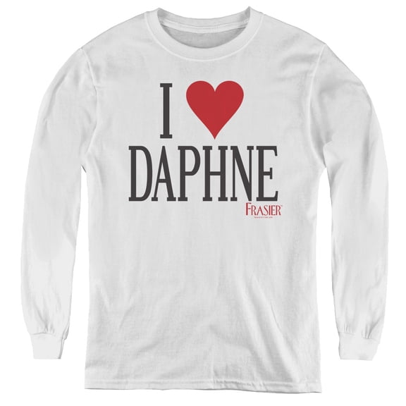 Frasier I Heart Daphne Youth Long Sleeve T-Shirt White