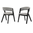 thumbnail image 6 of Rowan Mid-Century Modern Accent Dining Chair in Black Finish and Grey Fabric - Set of 2, 6 of 7