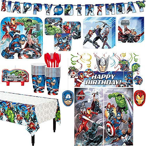 Avengers Theme Tablecloth and Banner Party Supply Decoration Kit 