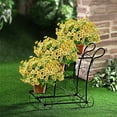 thumbnail image 4 of Luxcidy 8 Bundles Outdoor Plants Artificial Flowers, Artificial Flowers Outdoor Fake Flower Plastic UV Resistant Shrubs Greenery Plants Hanging Decorations, for Porch Gardens Fireplace Patio(Yellow), 4 of 6