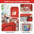 thumbnail image 3 of Large Baby Playpen 71 Inch With Basketball Hoop, 6-24 Months Toddler Playard, Red, 3 of 6
