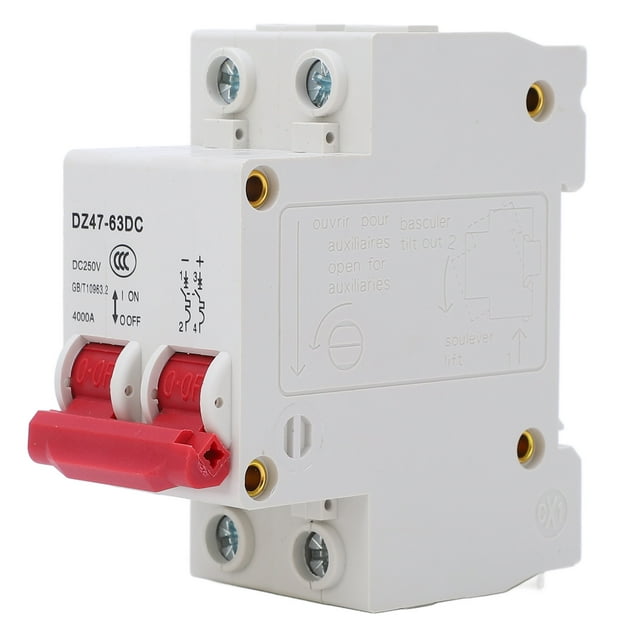 Disjoncteur 2P Photovoltaïque PV DC 250V 4000A Capacité de Rupture pour le Bureau à Domicile 10A