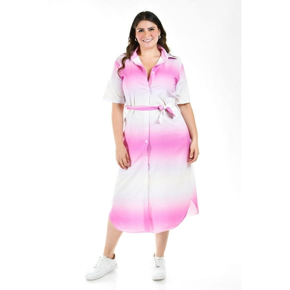Vestido camisero degradado Roman Fashion Tallas Extras 4324 Lila 36