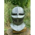 thumbnail image 3 of Armor Handmade Closed Helmet Medieval Warrior 18 Gurag Steel Knight Armor Helmet, 3 of 3