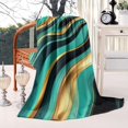 thumbnail image 2 of Teal Gold Marble Pattern Blanket,Comfortable Soft Lamb Wool Throw Blanket,All Season,Warm Lightweight Blankets for Sofa Bed Couch Living Room Chair,40"x50", 2 of 4