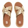 thumbnail image 2 of FitFlop Women's F-Mode Platino Leather-Twist Flatform Wedge Sandal Slides 8M, 2 of 2