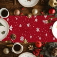 thumbnail image 5 of Red Snowman Christmas Dresser Scarf Farmhouse, Dining Table Decorations for Wedding/Parties, Xmas Snowflake Birds Berry Winter Table Runner 72 Inches Long for Kitchen Dining, 13 x 72 In, 5 of 9
