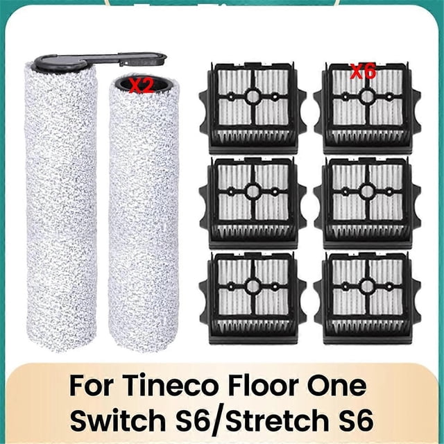 For Tineco Floor One Switch S6/Stretch S6 Wet Dry Vacuum Cleaner Replacement Parts Roller Brush Heap