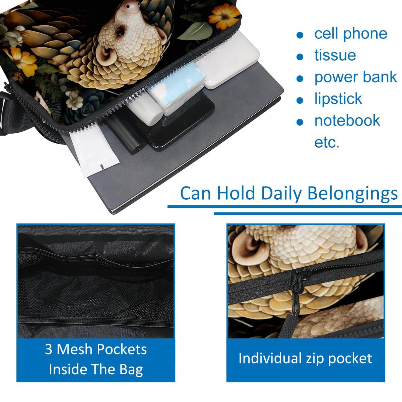 Pangolin Lightweight Adjustable Sling Bag with Extension Strap - Unisex Waist Packs Waist Bags