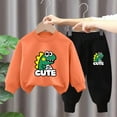 thumbnail image 2 of KPOPLK 2 Piece Boys Pajamas Kids Long Sleeve Top and Pants Pajamas Pjs Sleepwear Set for Toddler Little Boys 1-10 Years E Size 1-2 Years, 2 of 3