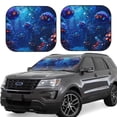 thumbnail image 2 of Picia Deep Sea Glowing Fishes 2 Piece Car Windshield Sun Shade Foldable | Foldable Sun Shield for Front Window Blocks UV Rays and Keeps Your Vehicle Cool-Large, 2 of 7
