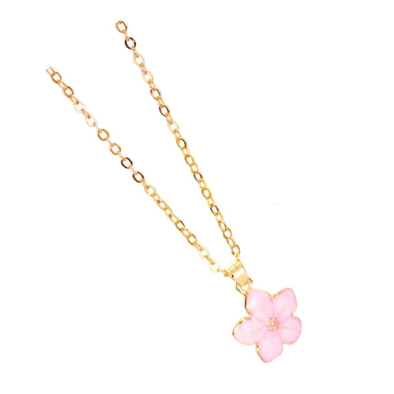 Osdhezcn Practical Cherry Flower Necklace Polished Alloy Jewelry Pendant Necklace Perfect for Gifting or Daily Fashion Accessory