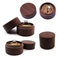 thumbnail image 4 of Fashion Rustic Wood Ring Box Round Shaped Holder Hinge Jewelry Handmade Wooden Presentation Box Jewelry Chest Organizer, 4 of 15