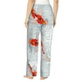 thumbnail image 3 of Uemuo Koi Fish Corals,Spring Summer Pattern Women's Wide Leg Palazzo Lounge Pants with Pockets Light Weight Loose Comfy Casual Pajama Pants-X-Large, 3 of 9