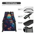 thumbnail image 4 of Yiaed Colorful Feather Owl Print School Backpack College Backpack Daypacks for Students High School Spacious and Durable Daypack for Work and Travel-One Size, 4 of 6