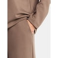 thumbnail image 3 of Lissome Women’s Luxe Scubaknit Long Sleeve Drop Shoulder Top and barrel leg pant Lounge Set, 2-piece Set , Sizes S-3X, 3 of 4