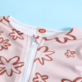 thumbnail image 4 of QJUHUNG Kid Baby Girls One Piece Swimsuit Long Sleeve Zipper Swimwear Ruffle Rashguard Bathing Suits Beachwear, 4 of 8